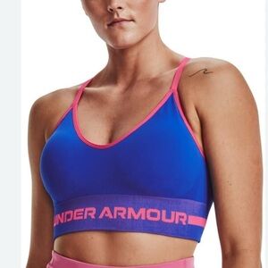 Under Armour Blue and Pink Sports Bra Moisture-Wicking Performance Sz XL